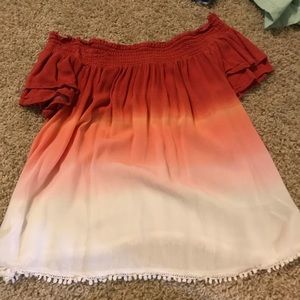 Really cute faded off the shoulder top